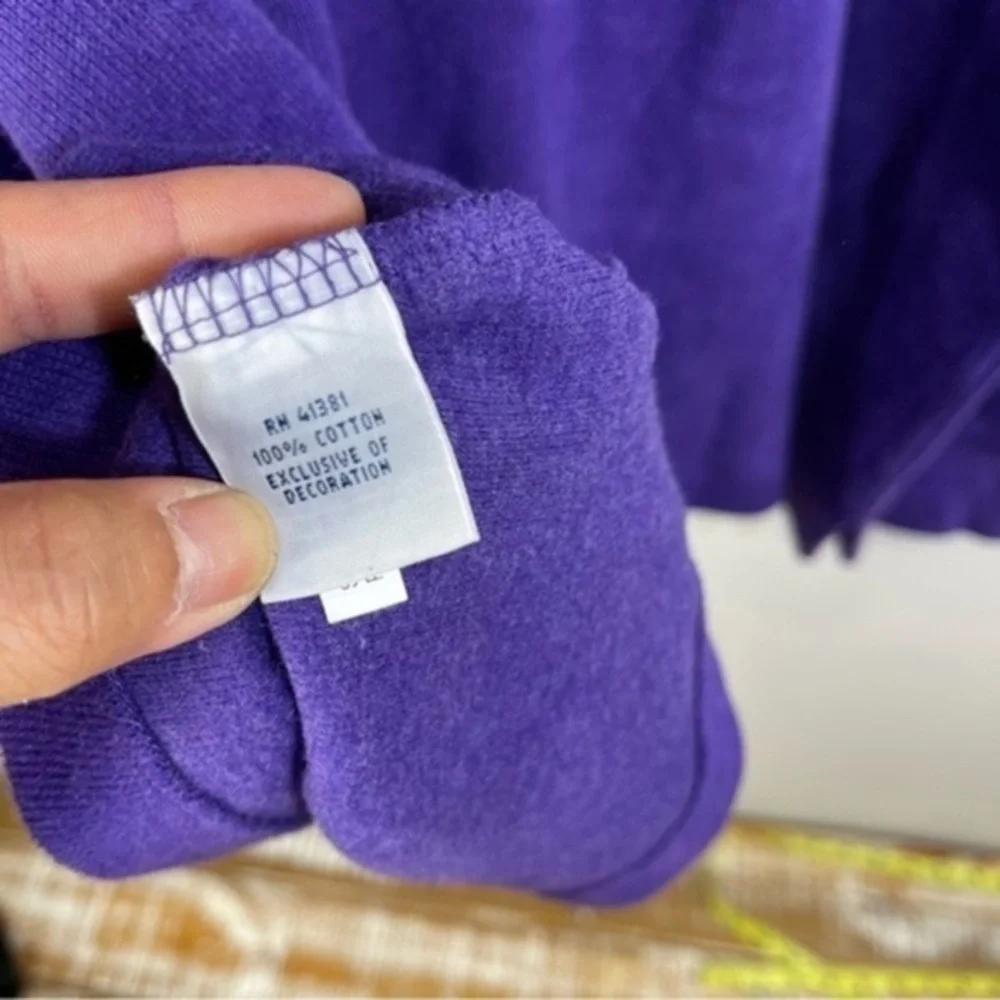 NWT POLO Ralph Lauren Purple 100% Cotton Green Pony Pullover Sweater Mens XXL - Picture 8 of 11